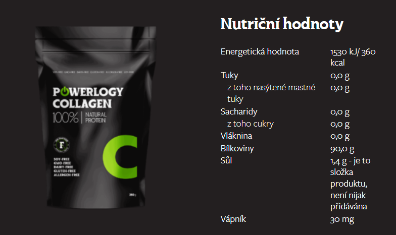 Powerlogy Collagen Nutricni Hodnoty